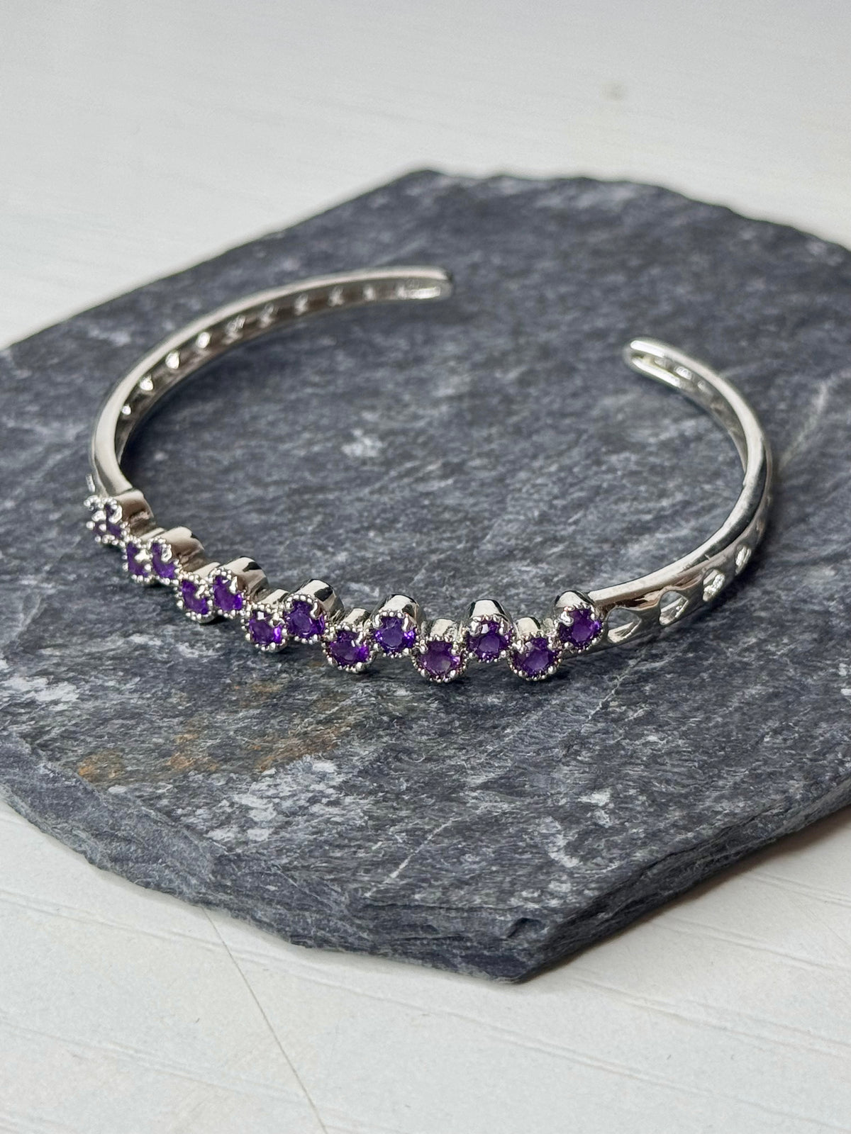 Bracciale Regolabile con Ametista - Rame
