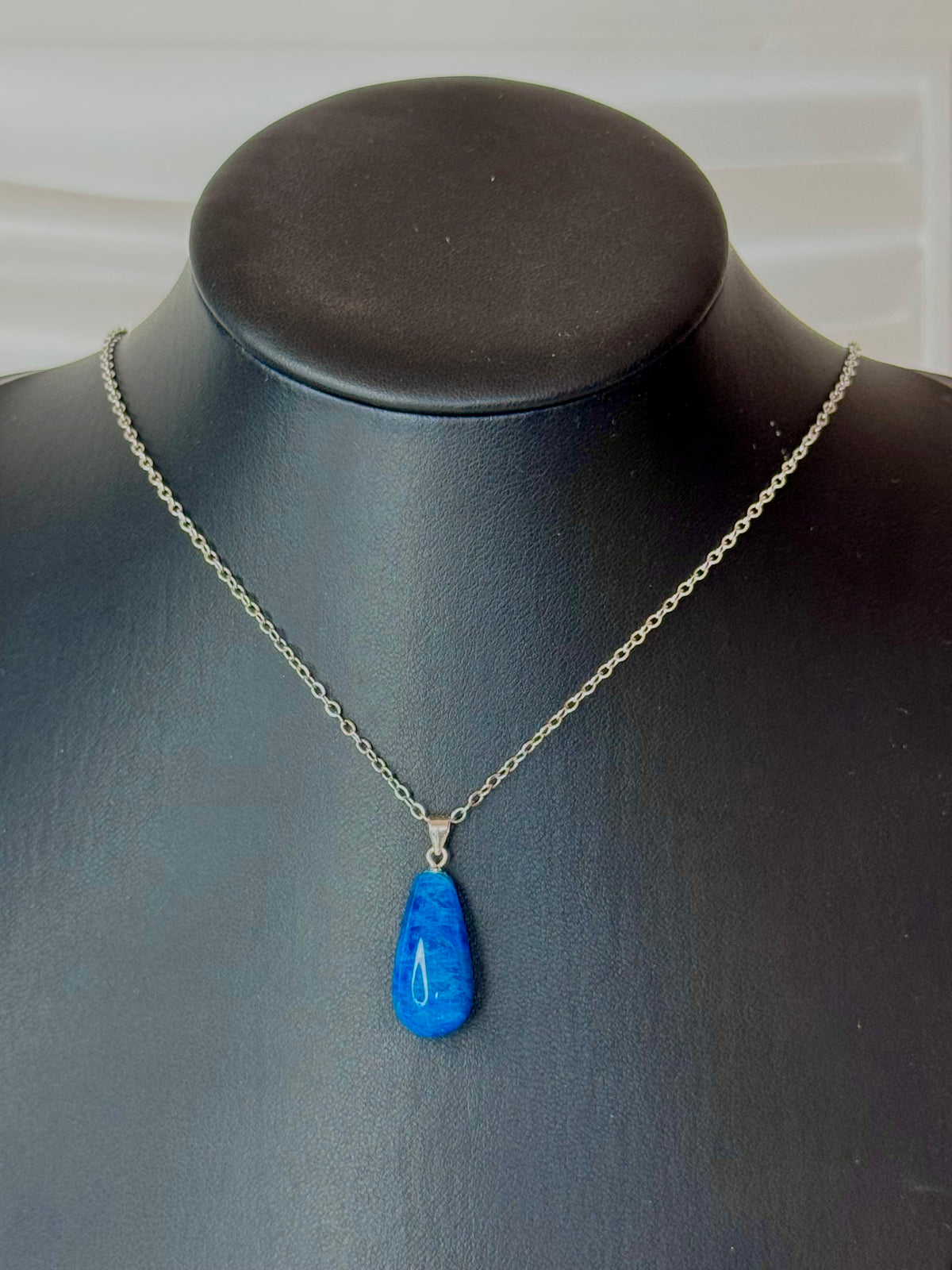 Pendente a Goccia in Apatite Blu - Argento 925