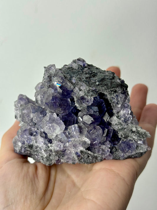 Fluorite Tanzanite su calcedonio sugar - Cina