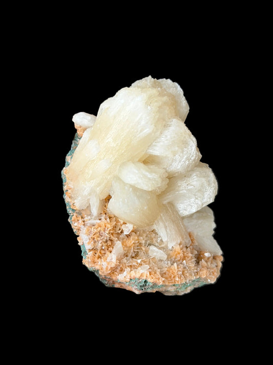 Stilbite bianca su matrice di heulandite