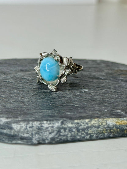 Anello Regolabile con Larimar - Rame