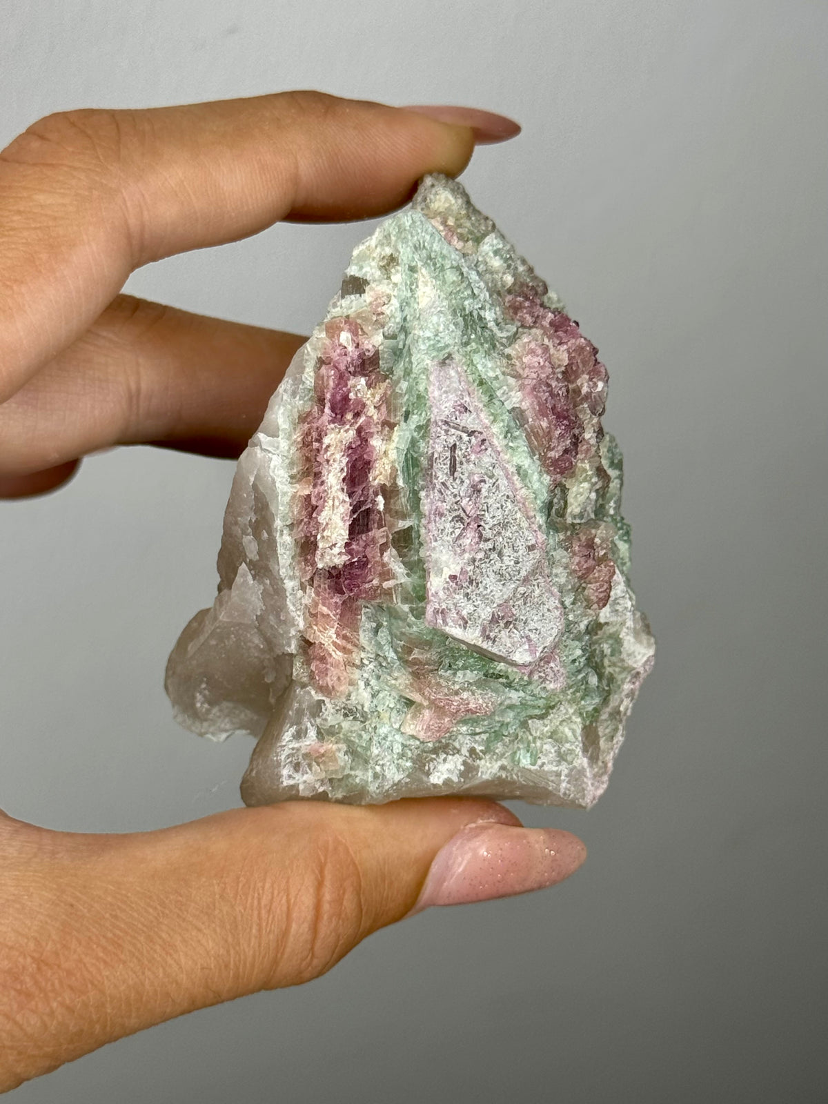 Quarzo Grezzo con Tormalina Rosa e Verde - Brasile