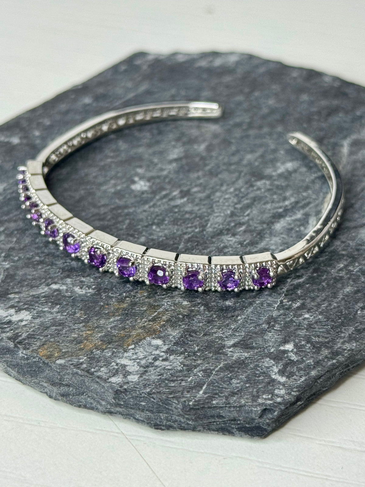 Bracciale Regolabile con Ametista - Rame
