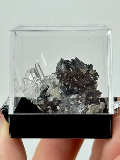 Cluster di Quarzo, Galena e Sfalerite Nera