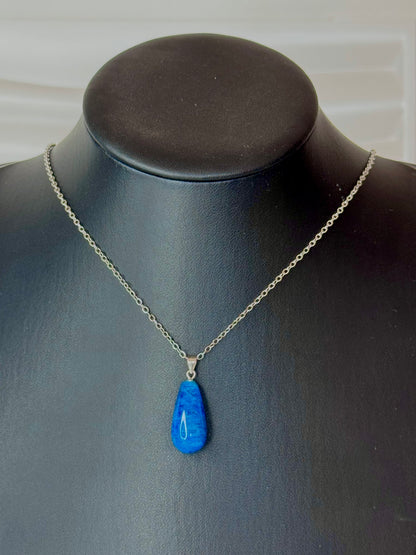 Pendente a Goccia in Apatite Blu - Argento 925