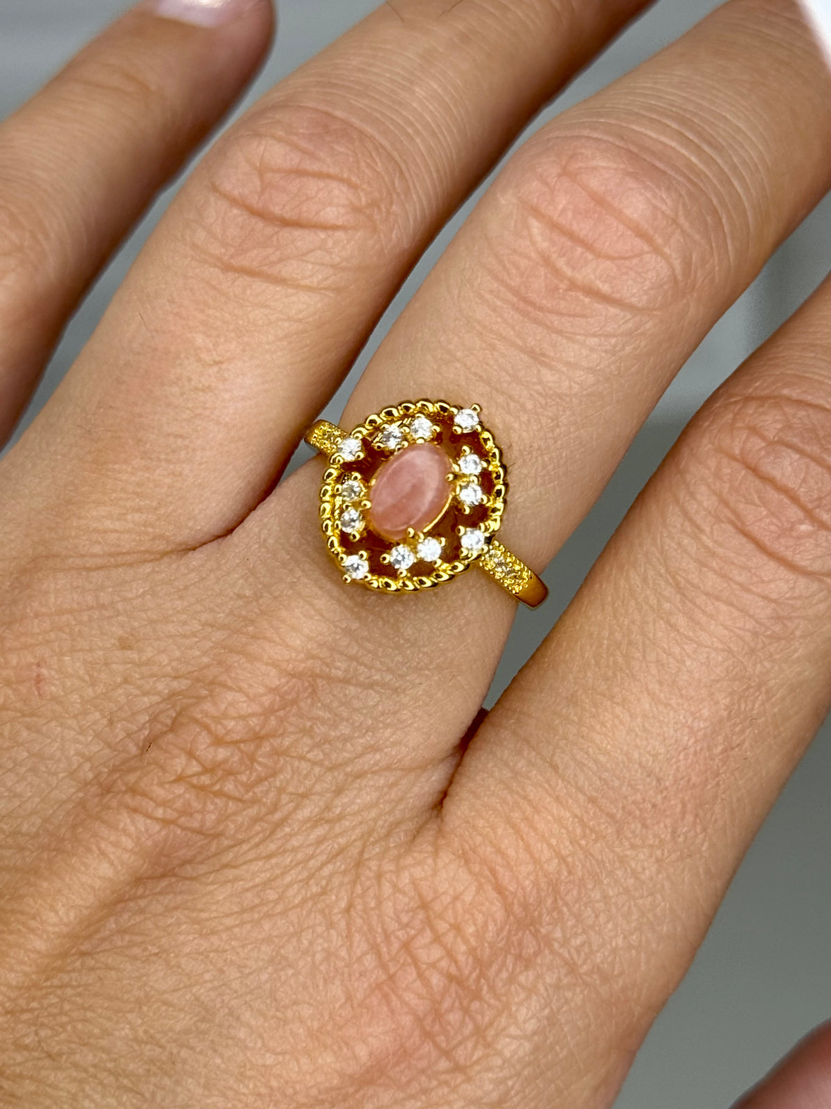 Anello Regolabile con Rodocrosite - Rame