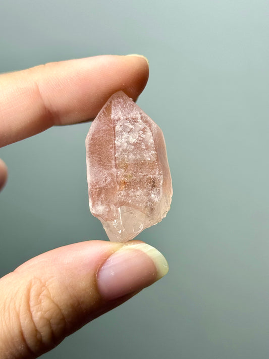 Quarzo ricoperto da ematite rosa - Brasile