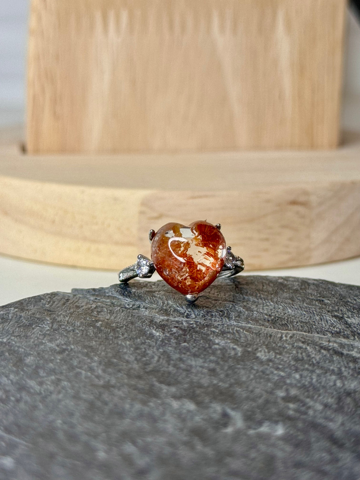 Anello Regolabile con Quarzo Giardino - Rame