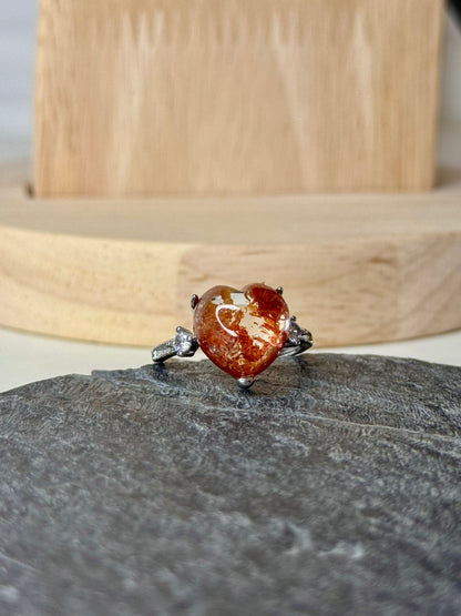 Anello Regolabile con Quarzo Giardino - Rame