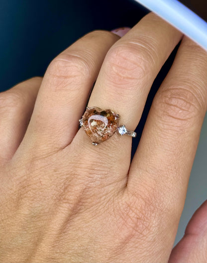 Anello Regolabile con Quarzo Giardino - Rame