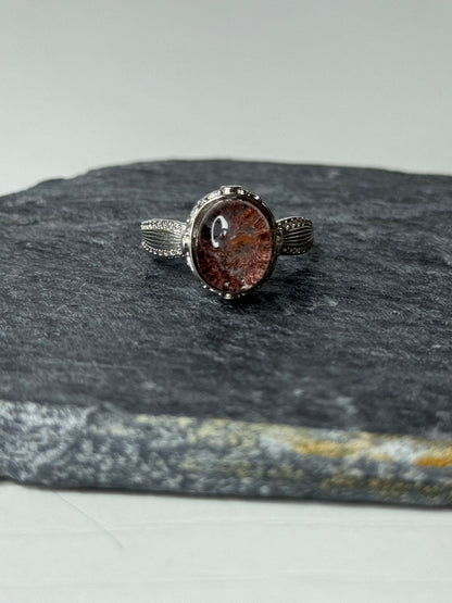 Anello Regolabile con Quarzo Giardino - Rame