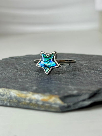 Anello Regolabile Stella in Abalone - Rame